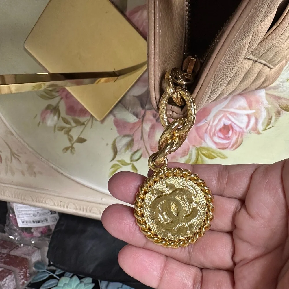 Chanel Beige‎ Caviar Medallion Tote – Gold Hardware